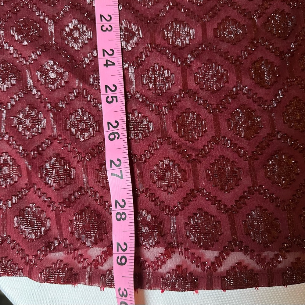 Liz Claiborne 2 Piece Geometric Lace Blouse Set Burgundy Women's 2X Plus Size - Picture 11 of 16